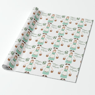 8 Maids A-Milking Wrapping Paper