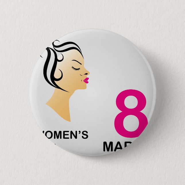 8 march International women's day 2 Inch Round Button (Front)