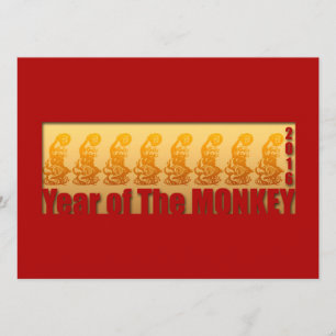 8 Monkeys for Chinese New Year 2016 Invitation