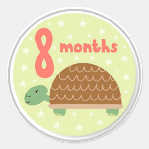 8 Month Baby Milestone Classic Round Sticker