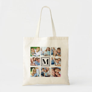 8 Multi Photo Monogram Tote Bag