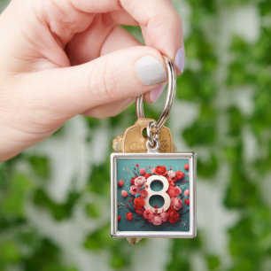 8 of march design keychain