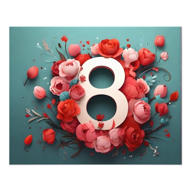 8 of march design photo print (Front)