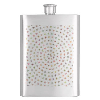 8 onces. Flacon d'acier inoxydable, motif floral