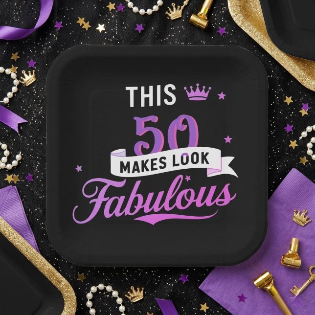 8-Pack Square Paper Plates for Her Birthday (Creator Uploaded)