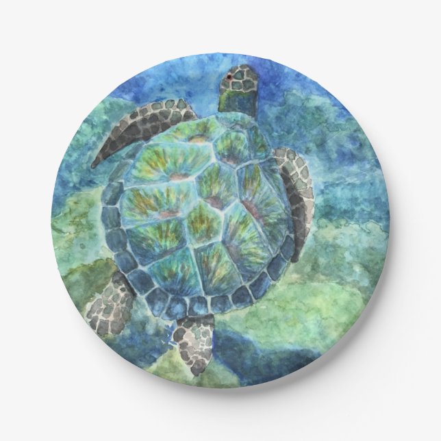 8 Paper Plates Sea Turtle #2 (Front)