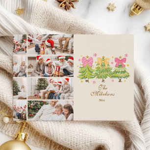 8 Photo Bright Ribbon Trees Holiday Family