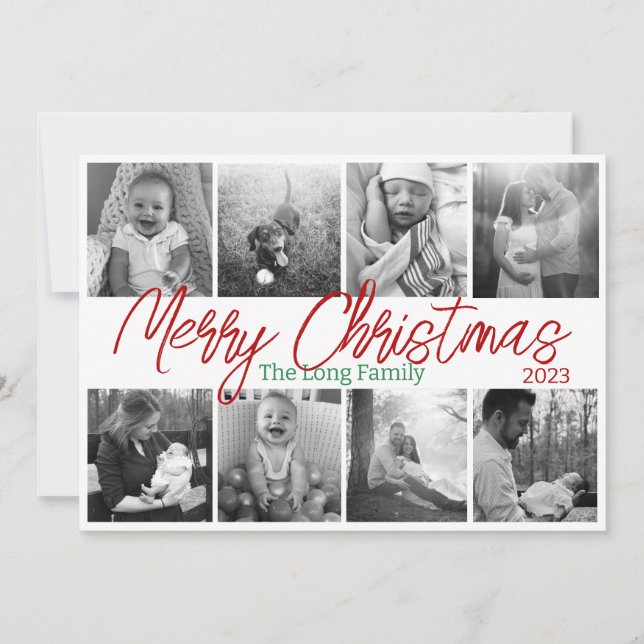 8 Photo Christmas Card (Front)