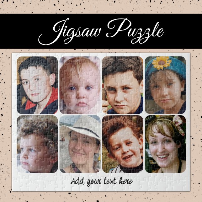 8 photo collage add text jigsaw puzzle (Creator Uploaded)