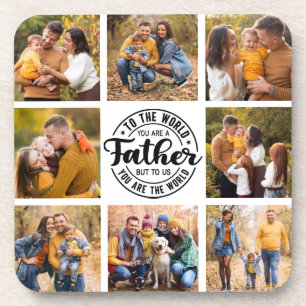 8 Photo Collage All Occasion World's Best Father Coaster