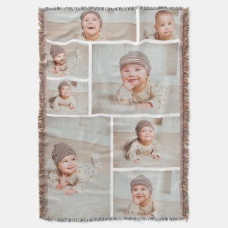 8 Photo Collage Custom Personalized Throw Blanket
