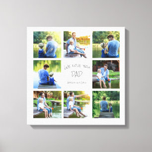 8 Photo Collage Dad Father Keepsake  Canvas Print