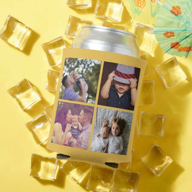 8 Photo Collage DIY Fun Personalized Can Cooler (In Situ Summer)