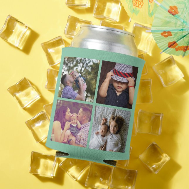 8 Photo Collage DIY Fun Personalized Can Cooler (In Situ Summer)