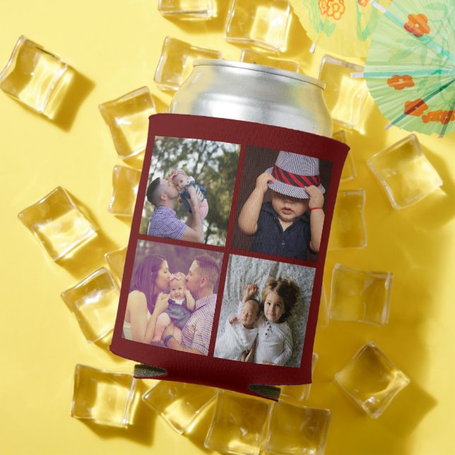 8 Photo Collage DIY Fun Personalized Can Cooler (In Situ Summer)