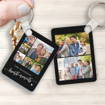 8 photo collage family name personalized black