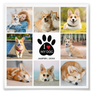 8 Photo Collage J'aime mon chien Photo agrandissem