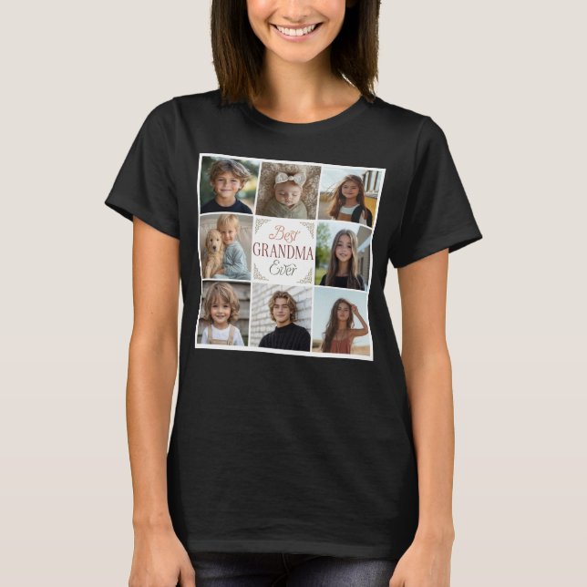 8 Photo Collage Meilleur T-shirt jamais grand-mère (Devant)