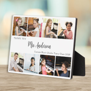 8 Photo Collage Music Teacher Appreciation Gift Plaque