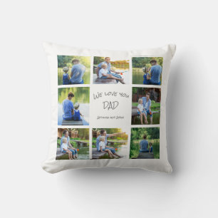 8 Photo Collage Papa Père Cadeau Oreiller Jeté
