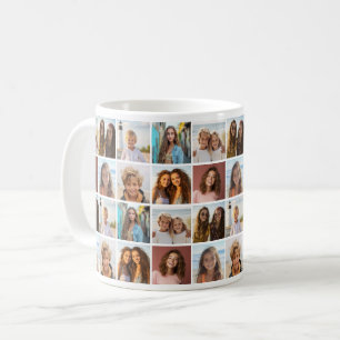 8 Photo Collage Pattern - Pattern Grid - White Coffee Mug