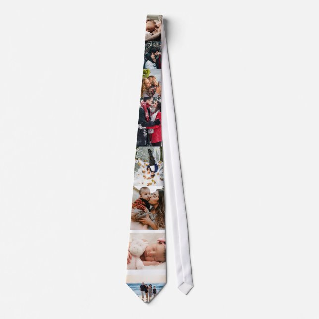 8 Photo Collage Personalized Custom Tie (Front)