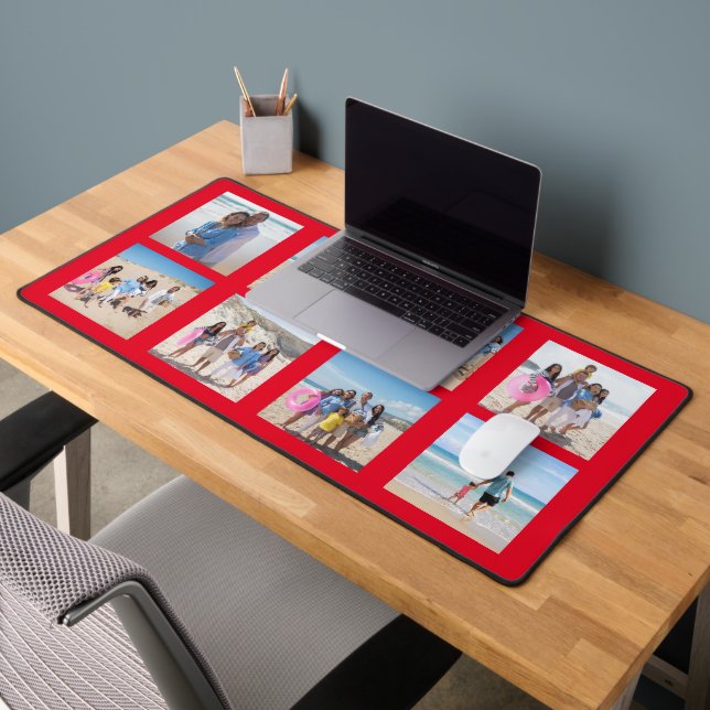 8 Photo Collage Personalized  Desk Mat (Office 2)