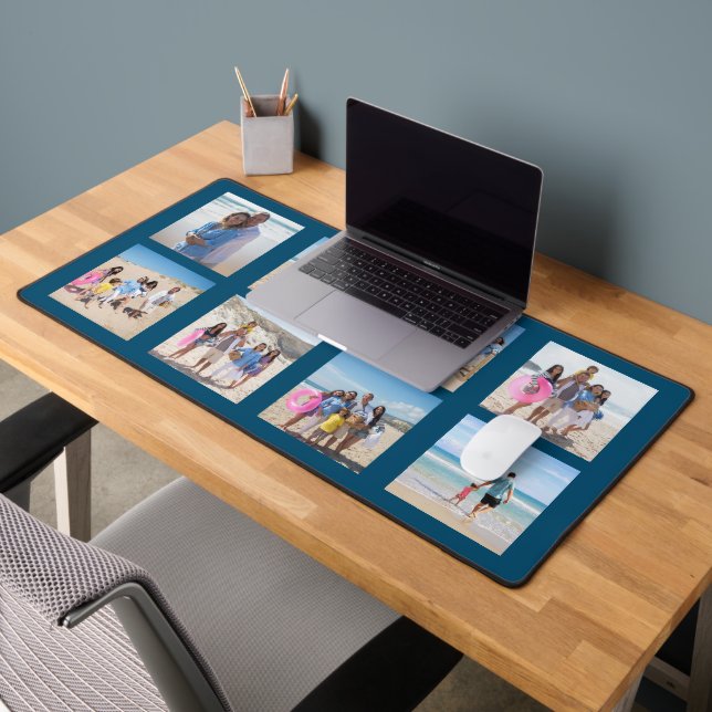 8 Photo Collage Personalized  Desk Mat (Office 2)