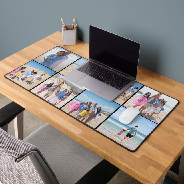 8 Photo Collage Personalized  Desk Mat (Office 2)