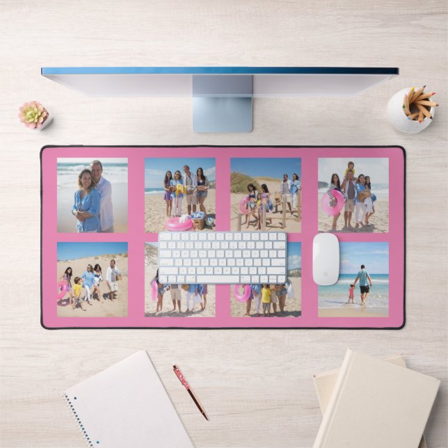 8 Photo Collage Personalized  Desk Mat (Office 1)