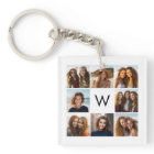 8 Photo Collage personnalisé Monogramme noir et bl