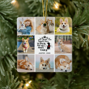 8 Photo Collage Pet Dog Loss Remembrance Ceramic Ornament