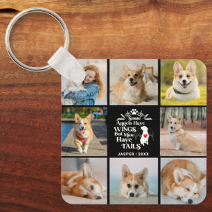 8 Photo Collage Pet Dog Loss Remembrance  Keychain