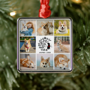 8 Photo Collage Pet Dog Loss Remembrance Metal Ornament