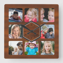 8 Photo Collage Wood Pattern