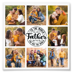 8 Photo Collage World's Best Dad Photo Enlargement