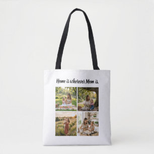 8 Photo Double Sided Birthday Gift For Mom Tote Bag