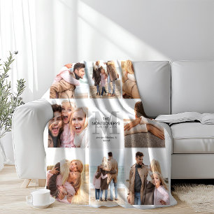 8 Photo Family Keepsake Photo Collage Fleece Blanket