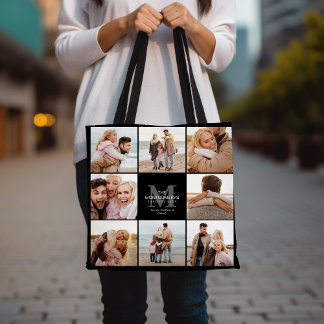 8 Photo Family Photo Collage Tote Bag