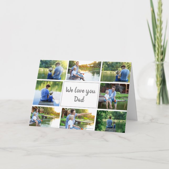 8 Photo Father's Day Best Dad in World Card (Front)