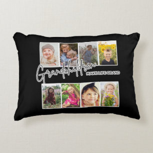 8 Photo "Grandchildren Make Life Grand" Accent Pillow