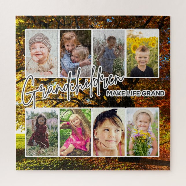 8 Photo "Grandchildren Make Life Grand" Jigsaw Puzzle (Vertical)