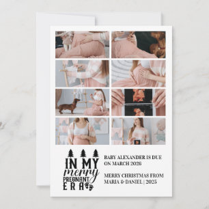 8 Photo In My Merry Pregnant Era Christmas Holiday Card