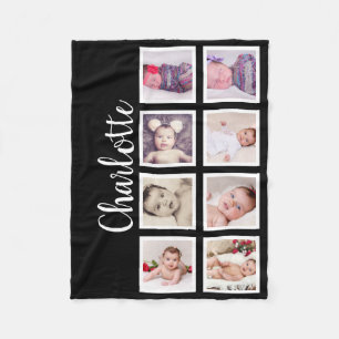 8 Photo Personalized Custom Fleece Blanket