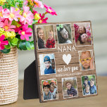 8 Photo Rustic Barn Wood Love You Nana Grandkids   Plaque<br><div class="desc">The photo collage plaque makes a cute and rustic keepsake gift for nana. Personalize with 8 pictures and names. A great gift for  grandma on her birthday, Christmas, mother's day and grandparents day.</div>