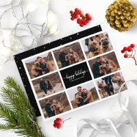 8 Photos Happy Holidays Collage Black Christmas