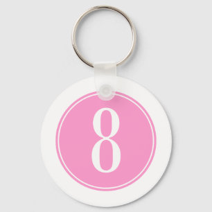 #8 Pink Circle Keychain