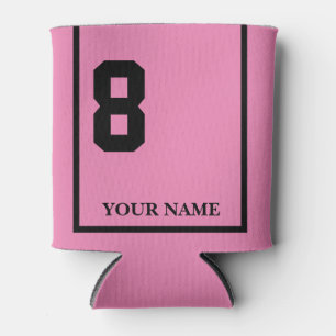 8 Pink with Black Horse Saddle Blanket Custom Can Cooler