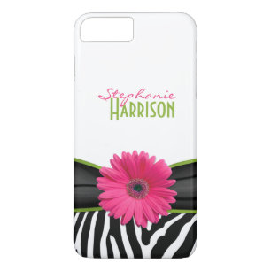 8 Plus/7 Plus Pink Green Daisy Zebra Personnalisé iPhone 6 coque
