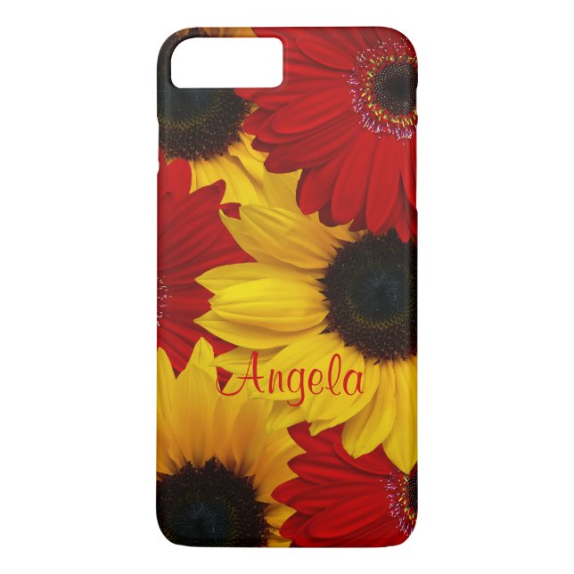 8 Plus/7 Plus Red Gerbera Daisy Yellow Sunflower iPhone 6 coque (Dos)